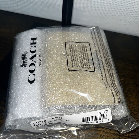 Coach Mini Wallet On A Chain Soft Hay Yellow Leather NWT $198 - Picture 7 of 9